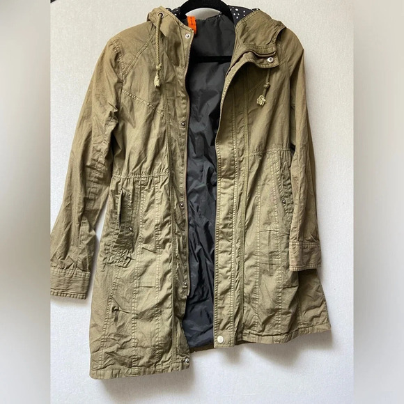 Tough Jeansmith ultility hooded zip up trench jacket Sz  S - Picture 3 of 9